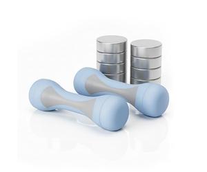 Haltères Ajustables Relaxdays, Lot de 2, Poids réglables de 1 à 2 kg, Surface en Caoutchouc, Bleu/Gris.