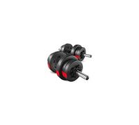 HOP-Sport® Kit d'Haltère de Musculation bitumineux de 20 kg avec Une Barre d'haltères Courte de 45 cm et des disques en Plastique, 2 x 10 kg