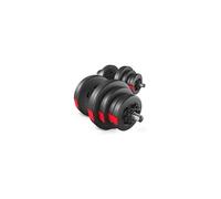 HOP-Sport® Kit d'Haltère de Musculation bitumineux de 40 kg avec Une Barre d'haltères Courte de 52 cm et des disques en Plastique, 2 x 20 kg, Noir