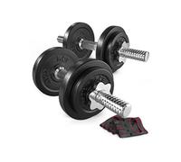 Haltères de musculation de 20 kg, 2x10 kg avec deux barres d'haltères courtes de 40 cm et un jeu de disques en fonte