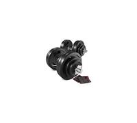 HOP-Sport® Haltères de Musculation en Fonte de 60 kg réglables avec kit de Deux Barres d'haltères Courtes de 40 cm et Un Jeu de disques 2 x 30 kg, Noir