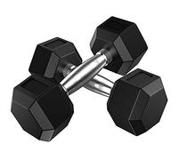 Haltères, Ensemble d'haltères, ensemble de poids, haltères hexagonales en fer massif, avec gaine caoutchouc et poignées métal, for le sport à domicile fitness(10kg(5kg*2))