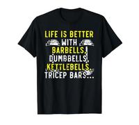Haltères haltères Kettlebells - Barres de Triceps - Fitness T-Shirt Graphique avec Valeur