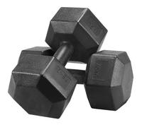 Haltères Hexagonale - YAHEETECH - Lot de 2 - 7,5 kg - PVC Noir