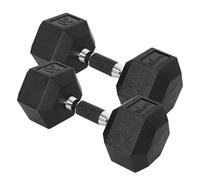 Haltères hexagonales - Poignée en caoutchouc - 13,6 kg - Paire