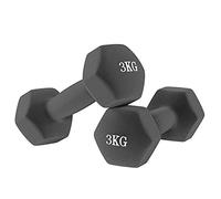 Haltères hexagonaux en néoprène, antidérapants à la maison de remise en forme | Paire de haltères à haltères Dipped (2 x 3 kg)