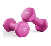 Haltères Hexagonaux SONGMICS - Lot de 2 x 1 kg - Pour Salle de Sport et Domicile - Rose