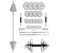 Haltères HMS STC50 en acier chromé 50 kg
