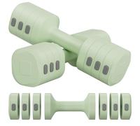 Haltères Réglable Kettlebell 2 en 1, Haltere Musculation Femme - Kit Musculation, 1-5.5KG pour Musculation Domicile Gym Cadeau (Rose pastel (Paire)) (Vert)