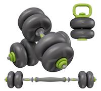 Haltères Réglables 20 kg 25 kg Ensemble d'haltères 4 en 1, Kettlebell, Haltère Barre, Support de Pompes, Disque pour Home Gym Fitness