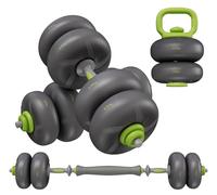 Haltères Réglables 20 kg 25 kg Ensemble d'haltères 4 en 1, Kettlebell, Haltère Barre, Support de Pompes, Disque pour Home Gym Fitness
