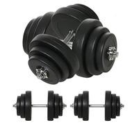 Haltères réglables 40 kg - Poids total 40 kg - 2 poignées en métal - 12 disques d'haltères