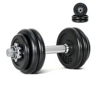 Haltères Réglables - NOVONOVA - 15KG - Poignées Chromées - Poids Ajustables - Idéal Musculation