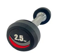 Haltères ronds en caoutchouc fitnessdigital Pro Style - 2.5kg Rouge