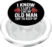 Haltérophilie I Know I Lift Like an Old Man Try to Keep Up PopSockets PopGrip pour MagSafe