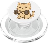 Haltérophilie Kawaii Cat Strong Cat Lifting PopSockets PopGrip pour MagSafe