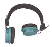 Halterrego Casque DOUBLE H. Bluetooth et filaire, lecteur Mini-SD, marron/bleu