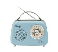 Halterrego Enceinte/radio rétro bleue bluetooth FM USB