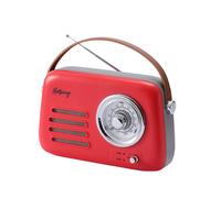 Halterrego Enceinte/radio rétro rouge bluetooth FM USB