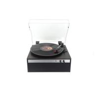 Halterrego Platine Vinyle Brooklyn, Haut-parleurs intégrés, 3 Vitesses, Marche/arrêt Automatique, Entrée : Jack 3.5mm, Sortie : Bluetooth V5.4, RCA, Bois foncé