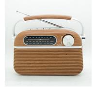HALTERREGO Radio vintage Grandes Ondes Aspect bois, AM/FM/SW lecteur USB/ Carte Micro SD prise secteur ou pile (non incluse)