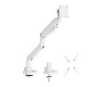 HALTERUNGSPROFI Office-GS812AEXW Support de moniteur, extra fort, jusqu'à 27 kg à 57", avec vérin à gaz, VESA 75 x 75, 100 x 100, 200 x 200, blanc