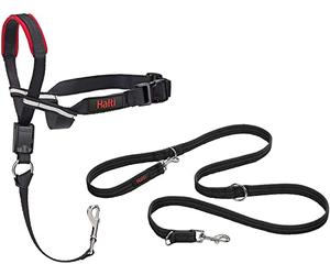 Halti Optifit 14324W Ensemble Combinaison de Licol et Laisse de Dressage pour empêcher Le Chien de Tirer Lors des promenades avec halti, avec Licol Optifit Moyen et Laisse à Double extrémité, Noir,