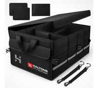 Haltons Grand organiseur de coffre de voiture pliable et durable Oxford 600D et polyester 210D, boîte de rangement portable avec plusieurs compartiments, idéal pour SUV, camion, van et voiture (36,8 x