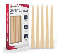Haltons Lot de 50 bougies coniques - Long bougeoirs non parfumés, durée de combustion de 7 heures - Bougies coniques blanches, vertes, ivoires ou rouges à combustion propre - Design élégant pour