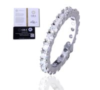 HALUKAKAH Bague Moissanite Homme Tennis D Couleur 1.5 ct Total, Argent Sterling Plaqué Platine, Diamant Cultivé en Laboratoire de 1,5 Carats, Taille 9, Cadeau Intemporel pour Mari, Petit Ami