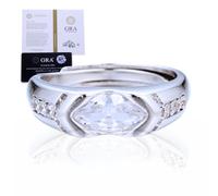 HALUKAKAH Bague pour Homme Œil d’Horus Moissanite en Argent 925 Plaqué Platine avec Certificat,Sertie Griffes Diamant de Laboratoire en Marquise,pour Fiançaille,Mariage,Anniversaire,Taille Ajustable