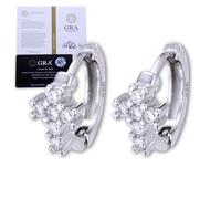Halukakah Boucles d’Oreilles Croix Moissanite Homme Total D1,0 ct en Argent 925 Plaqué Platine avec Certificat, 6 Diamants de Labo à Griffes, pour Première Communion, Fêtes et Anniversaires