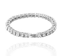 HALUKAKAH Collier-Bracelet Chaîne de Tennis Plaqué Or 18K/Platine - Bijoux de Luxe Étincelants pour Enfants - avec Carte-cadeau - Accessoires Élégants pour Glamour Quotidien,Anniversaire,Fête