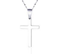 HALUKAKAH Collier Croix en Argent Sterling 925 pour Hommes - Médaille de Bijou Religieux avec Chaîne 45cm - Pour Protection,Occasions Religieuses et Cadeaux,Inclut Carte Biblique et Boîte Cadeau