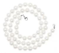 HALUKAKAH Collier de Perles Hommes 10MM Largeur Réel Perles de Coquille D'eau Douce Hip Hop Rappeur Collier ras du Cou 60cm, Cadeau pour Lui