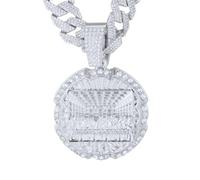 HALUKAKAH Collier Dernière Cène en Diamants pour Homme,Plaqué Platine,Pendentif Serti de Diamants de Laboratoire avec 15MM Chaîne Cubaine Diamantée 50cm,Cadeau Religieux pour Mari,Fils,Petit Ami