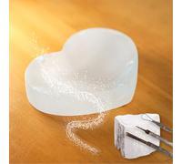 HALUKAKAH Cristaux Pierres Marocain Sélénite Bol de Recharge Fengshui Nettoyage Rafraîchir Cristal Pierre Précieuse Naturelle Forme Cœur 9cm