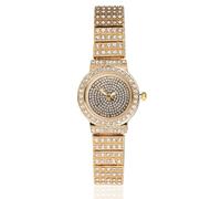 HALUKAKAH Femmes Montre-Bracelet Diamant,Plaqué Or Véritable 18K,Plein Diamants Scintillants Étoilés,Cadran Rond,Élégant & Décontracté,Montre Quartz Bracelet Inoxydable,Cadeau pour Elle