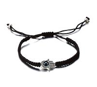 HALUKAKAH Mauvais œil Bracelet pour Femme Homme Tresse à la Main Corde Noir Hamsa Main Oeil Bleu Tresse à la Main Bracelet Taille Ajustable Protection Mal de Ojo Bijoux avec Coffret Cadeau Gratuit