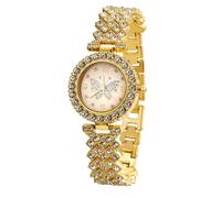 HALUKAKAH Montre en Or avec Diamants Iced Out pour Filles,Ados,Enfants - Plaqué Or 18 Carats,Cadran 29 mm Motif Papillon,Quartz Japonais - Longueur 19,5cm - pour Anniversaires,Fêtes