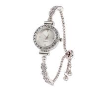 HALUKAKAH Montre Enfant Diamant Étincelant - Plaqué Platine - Cadran Rond - Quartz Bracelet Acier Inoxydable Ajustable - Convient aux Filles et Garçons
