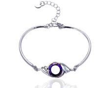 HALUKAKAH NAISSANCE DU PHÉNIX Bracelet Femme Plaqué Platine avec Cristaux Naturels Autrichiens - Symbole de Chance & Renouveau.Cadeau pour Anniversaire,avec Boîte Cadeau et Carte,Réglable 18+5cm