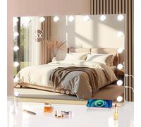 halumao Miroir de coiffeuse avec éclairage LED, grand miroir de maquillage de 80 x 60 cm avec lumières LED, éclairage intelligent à 3 couleurs avec fonction de dimmabilité tactile, fonction mémoire