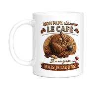HALUMI Ceramic Mug Papy Tasse Ceramique Bicolore Cadeau Humour Grand Pere Comme Cafe Il A Un Grain Mais Je Ladore 330ml 440ml
