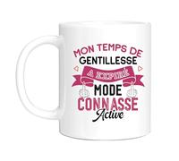 HALUMI Mug Citation Drôle Humour Gentillesse Expirée Mode Connasse Activé Rigolo Cadeau Anniversaire Connasse Ami Amie Collègue Bicolore Céramique 330ml 440ml