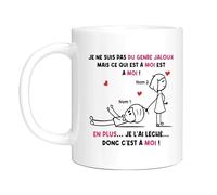 HALUMI Mug Humour Message Pour Couple Tasse Originale Rigolo Qui Est À Moi C'est À Moi Idée Cadeau Drôle Amour Amoureux Saint Valentin Anniversaire Noël Homme Femme Mug Ceramique Bicolore 330ml 440ml