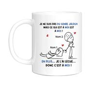 HALUMI Mug Humour Message Pour Couple Tasse Originale Rigolo Qui Est À Moi C'est À Moi Idée Cadeau Drôle Saint Valentin Anniversaire Noël Amour Amoureux Homme Femme Mug Ceramique Bicolore 330ml 440ml