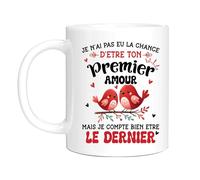 HALUMI Mug Je compte bien être la dernière Cadeau Romantique Drôle pour Couple Saint Valentin Humour Amour Citation Céramique Bicolore 330ml 440ml