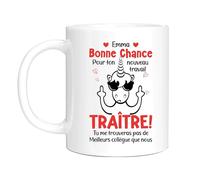 HALUMI Mug Licorne Nom Personnalisé Pour Collègue Tasse Originale Personnalisée Bonne Chance Traître Idée Cadeau Humour Départ Retraite Chef Stagiaire Homme Femme Mug Ceramique Bicolore 330ml 440ml