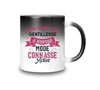 HALUMI Mug Magique Mon temps de gentillesse a expiré mode connasse activé Citation Drôle Humour Message Idée Cadeau Anniversaire Tasse Originale Céramique Femme Amie Collègue 330ml 440ml